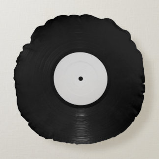 Vinyl Record Round Pillow