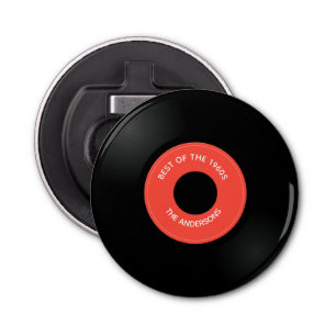 Vinyl Record Single "45" Design Bottle Opener