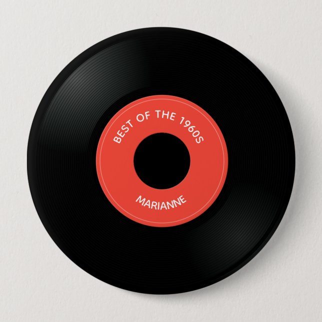Vinyl Record Single "45" Design Button (Front)