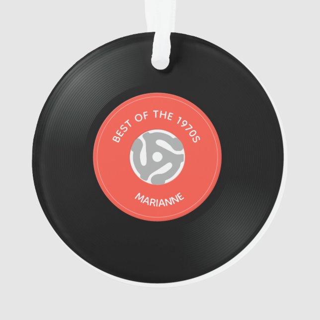 Vinyl Record Single 45rpm Design Acrylic Ornament (Back)