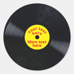 Vinyl Record STICKER Customizable Text