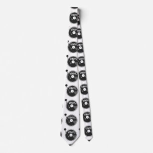 Vinyl Record Turntable Black and White Tie