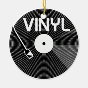 Vinyl Record Turntable Ceramic Ornament