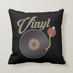 Vinyl Record Turntable Style Music Retro Record DJ Throw Pillow