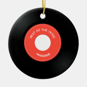 Vinyl Record unique "45" Design ornement céramique