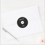 Vinyl Record Vintage Thank You Wedding Classic Round Sticker<br><div class="desc">Thank your guests in style with our personalized vinyl record "thank you" stickers. The unique, retro design of these stickers is shaped like a vinyl record and features the words "thank you" printed on the back. The stickers are a practical and decorative way to show your appreciation to your guests,...</div>