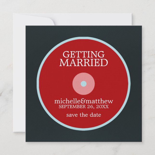 Vinyl Record Wedding Save the Date (Front)