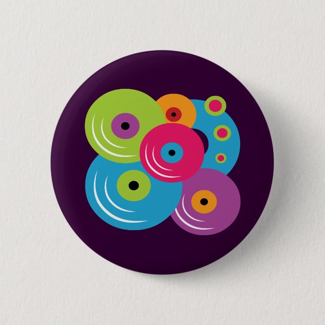 Vinyl Records 2 Inch Round Button (Front)