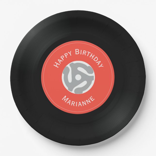 Vinyl Records Design Paper Plates (Front)