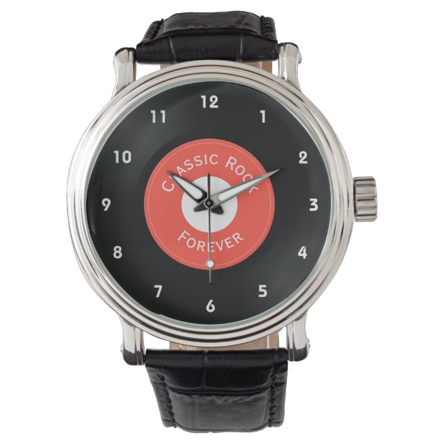 Vinyl Records Design Wrist Watch (Front)
