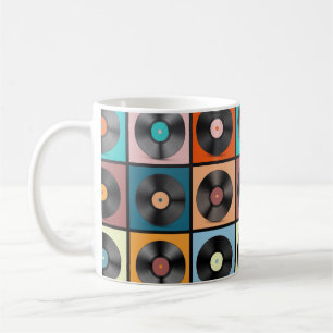 Vinyl Records. Retro LP Discs Set vintage Illustra Coffee Mug