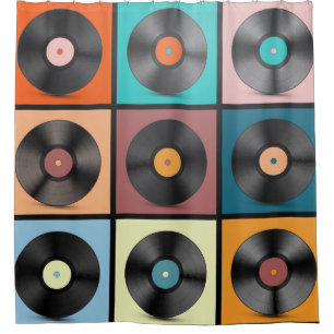 Vinyl records: retro LP set.