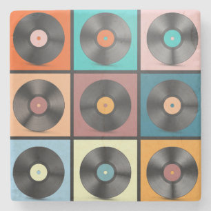 Vinyl records: retro LP set. Stone Coaster