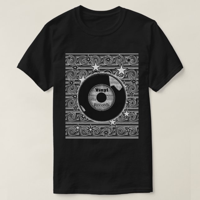 Vinyl Records Stars T-Shirt (Design Front)