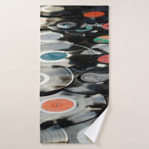 Vinyl retro plastic old black bath towel