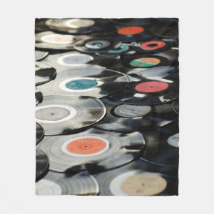 Vinyl retro plastic old black fleece blanket