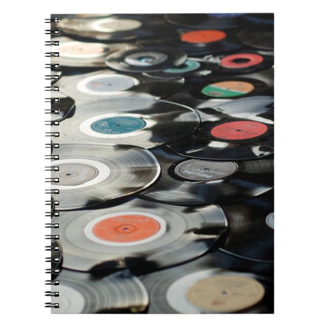 Vinyl retro plastic old black notebook (Front)