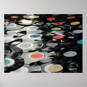 Vinyl retro plastic old black poster