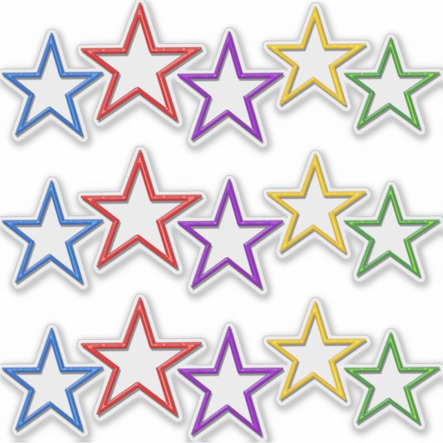 Vinyl Sticker - Coloured Stars (Front)