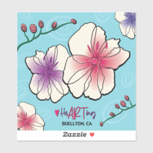 Vinyl Sticker - Flowers and Vines - Buellton.Art 