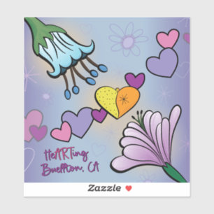 Vinyl Sticker - heARTing Flowers - Buellton.Art
