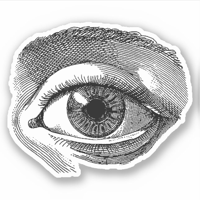 Vinyl Sticker image graphique Vintage OEil (Devant)