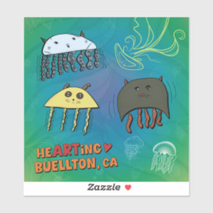 Vinyl Sticker - Jellies Everywhere - Buellton.Art