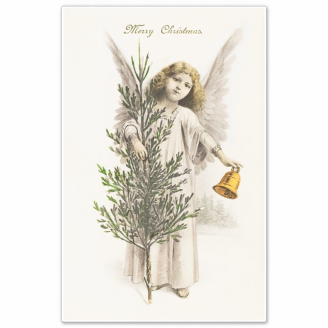 VINYL STICKER : VINTAGE CHRISTMAS ANGEL (Front)