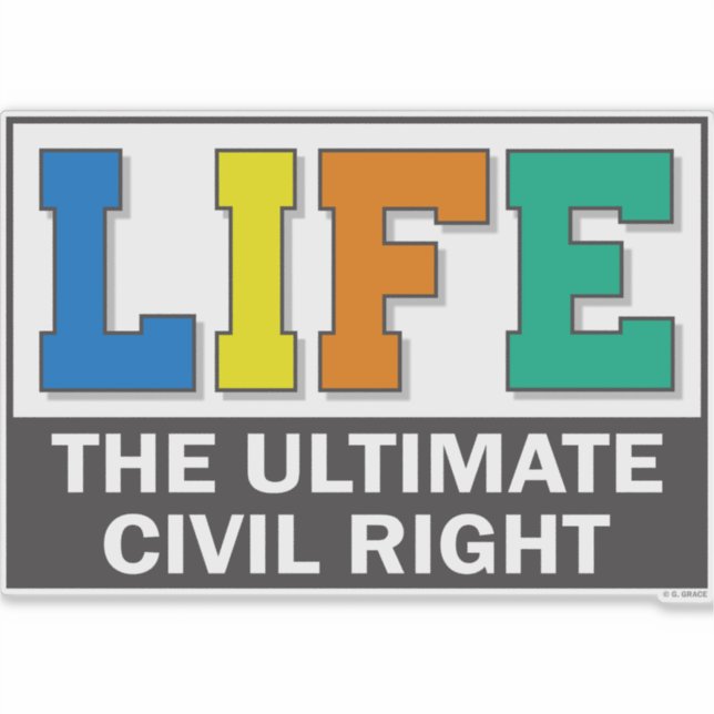 Vinyl sticker with a bold design. (Front)