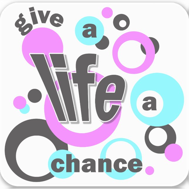 Vinyl sticker with a bubbly design. (Front)