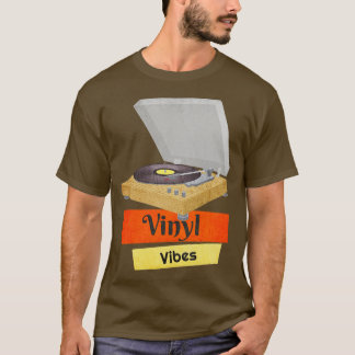 Vinyl Vibes Records Turntable Music Lover Retro T-Shirt