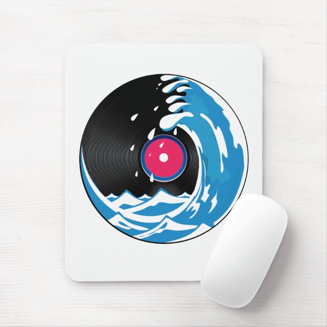 Vinyl Wave Mouse Pad (With Mouse)