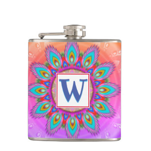 Vinyl wrapped custom hip flask psychedelia