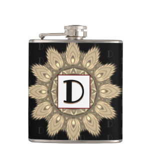 Vinyl wrapped custom hip flask sepia psychedelia