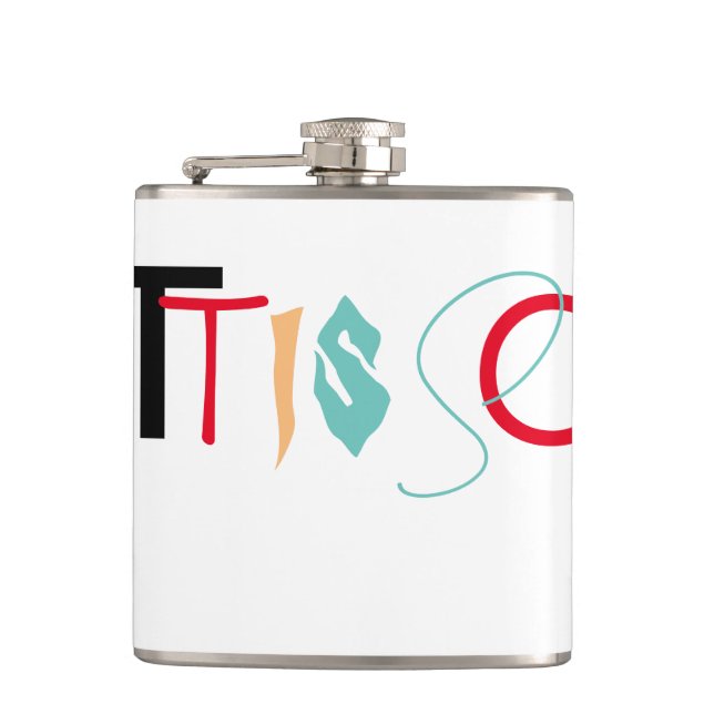 Vinyl Wrapped Flask, 6 oz. Hip Flask (Front)