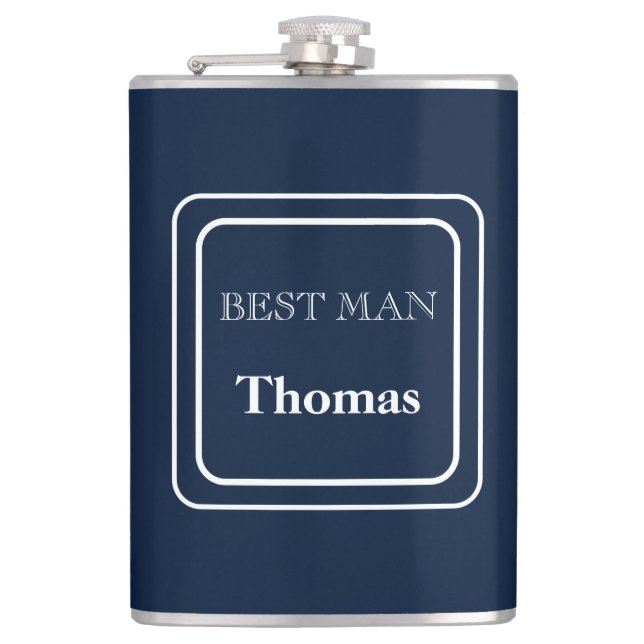 Vinyl Wrapped Flask-Best Man Hip Flask (Front)