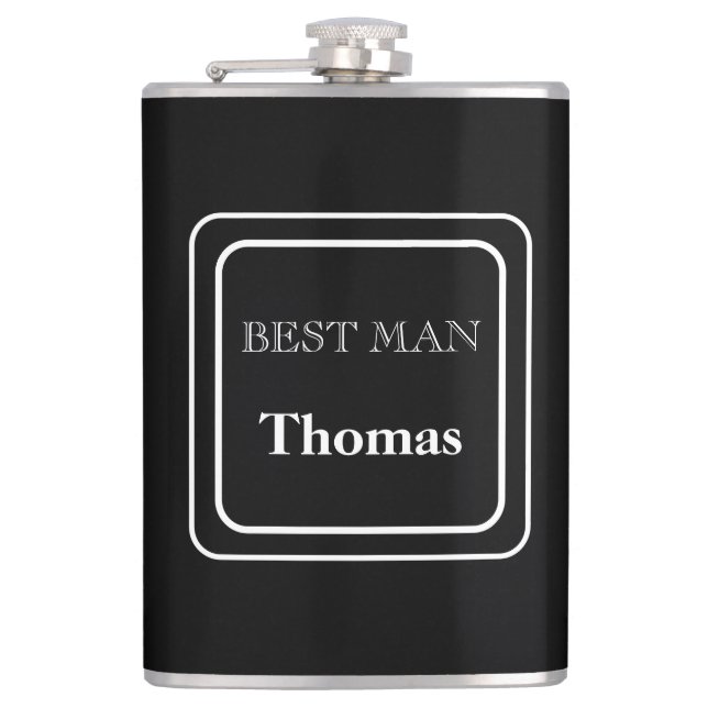 Vinyl Wrapped Flask-Best Man Hip Flask (Front)