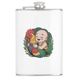 Vinyl Wrapped Flask | Chloe Baby Hugs The Rooster