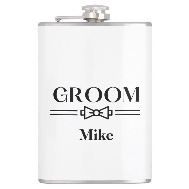 Vinyl Wrapped Flask-Groom Flask (Front)