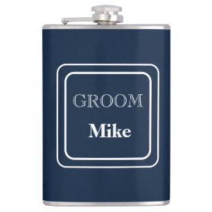 Vinyl Wrapped Flask-Groom Hip Flask