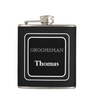 Vinyl Wrapped Flask-Groomsman Hip Flask