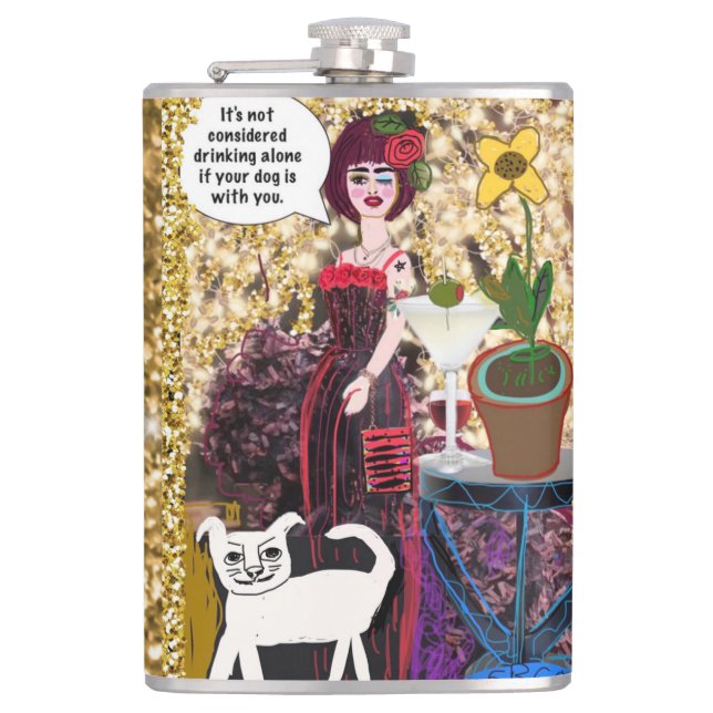 Vinyl Wrapped Flask- It's not considered drinking  Hip Flask (Front)