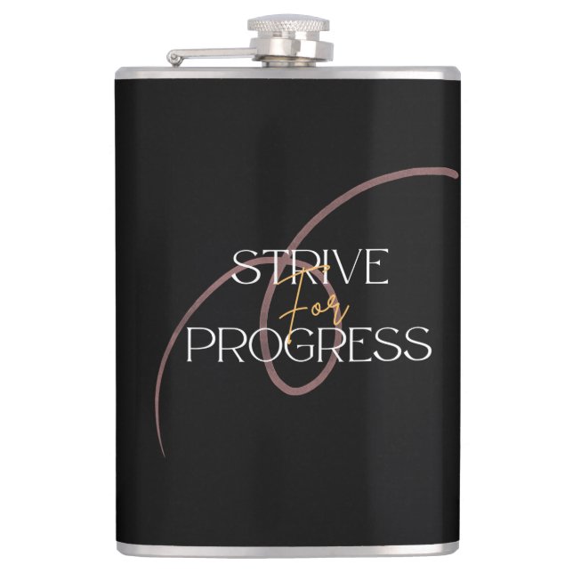 Vinyl Wrapped Flask Strive For Progress (Front)