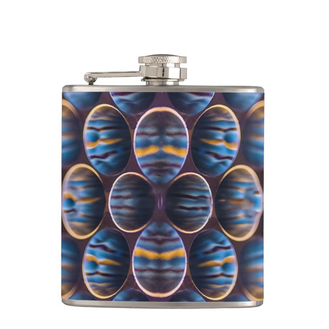 Vinyl Wrapped Flask with Honeycomb Design (Front)