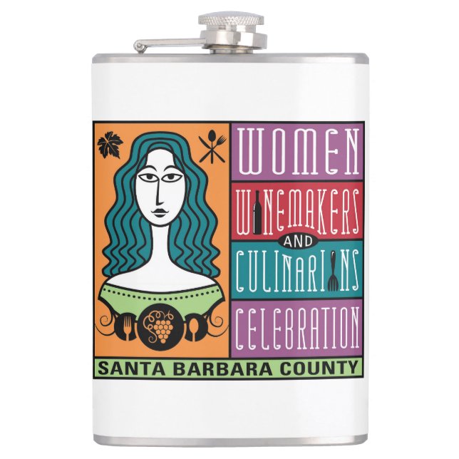 Vinyl Wrapped Flask - WWCC of Santa Barbara County (Front)