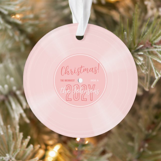 Vinyle rose amusant Musique Noël Photo (Arbre)