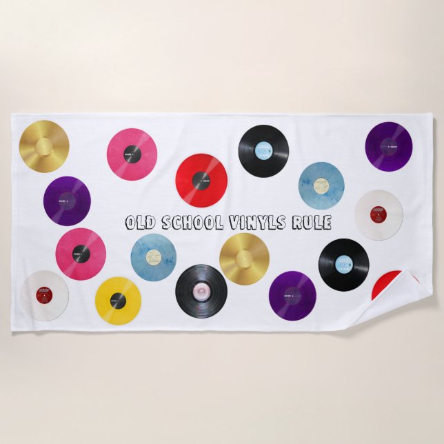 Vinyls Rule Beach Towel (Front)