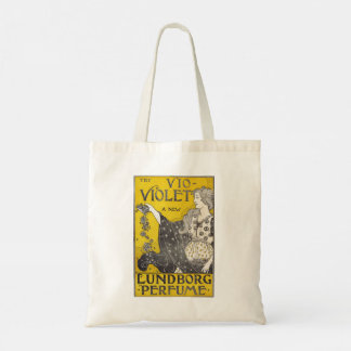 VIO-VIOLET PERFUME LABEL TOTE BAG