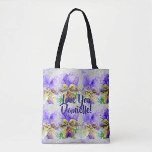 Viola Aquarelle Fleurs Floral Love You Sac fourre-