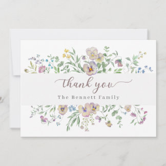 Viola & Eucalypt Floral Thank you Card